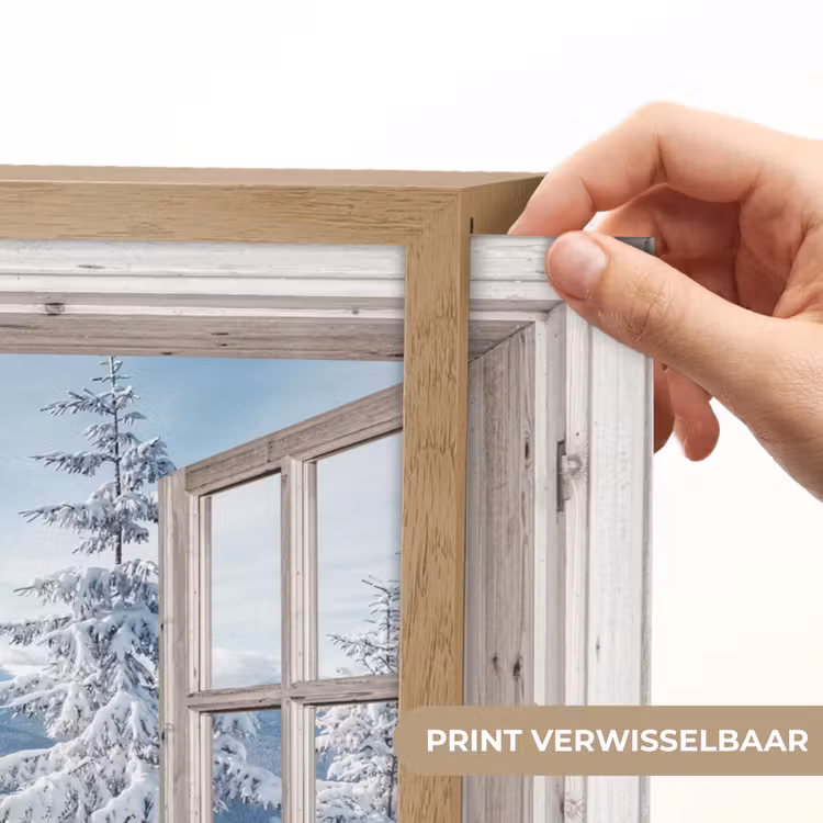 Lightbox - Wandlamp - Doorkijk - Winter - Landschap - Natuur - Berg - Bomen - Wit — 5