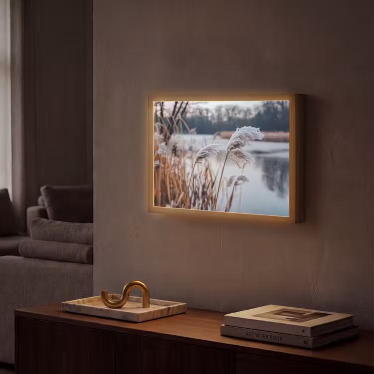 Lightbox - Wandlamp - Riet - Gras - Natuur - Winter - Meer — 2