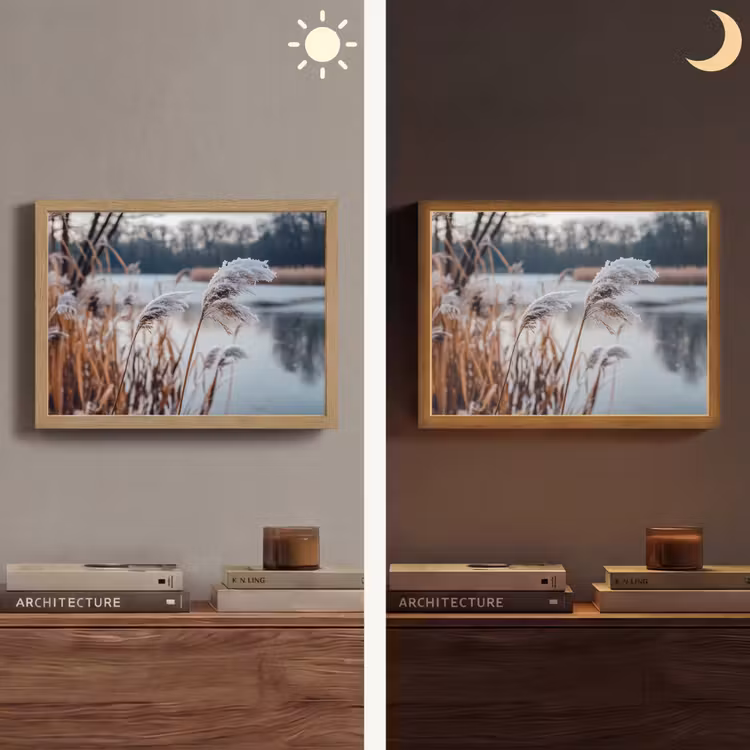 Lightbox - Wandlamp - Riet - Gras - Natuur - Winter - Meer — 6
