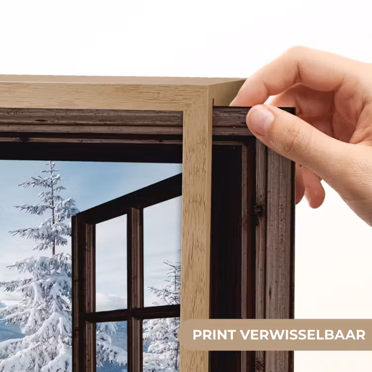 Lightbox - Wandlamp - Winter - Landschap - Natuur - Berg - Bomen - Doorkijk - Uitzicht — 5
