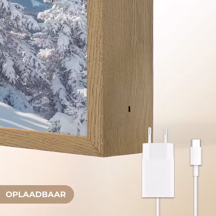 Lightbox - Wandlamp - Winterlandschap - Natuur - Berg - Bomen - Sneeuw — 7