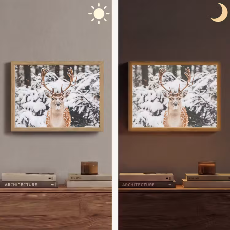 Lightbox - Wandlamp - Hert - Sneeuw - Winter - Bos - Dieren — 6