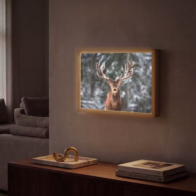 Lightbox - Wandlamp - Hert - Winter - Sneeuw - Bos - Natuur - Dier — 2