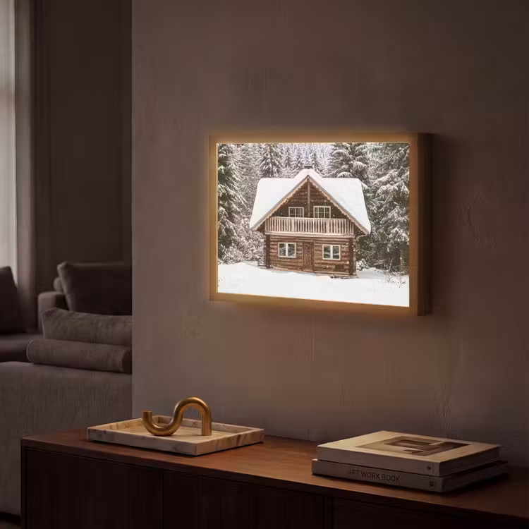 Lightbox - Wandlamp - Huis - Bos - Winter - Natuur - Sneeuw — 2