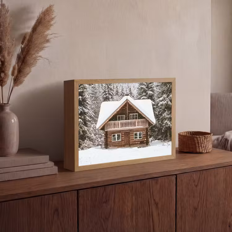 Lightbox - Wandlamp - Huis - Bos - Winter - Natuur - Sneeuw — 4