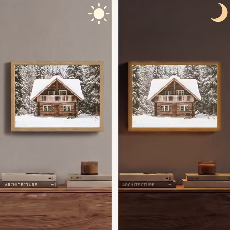 Lightbox - Wandlamp - Huis - Bos - Winter - Natuur - Sneeuw — 6