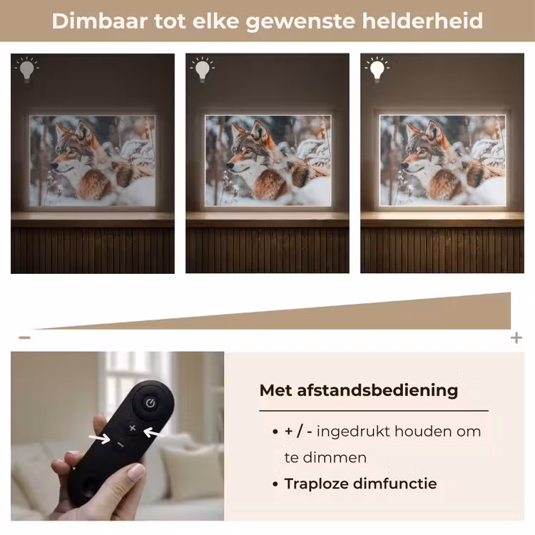 Lightbox - Wandlamp - Wolf - Sneeuw - Winter - Dieren - Natuur - Sneeuw — 9