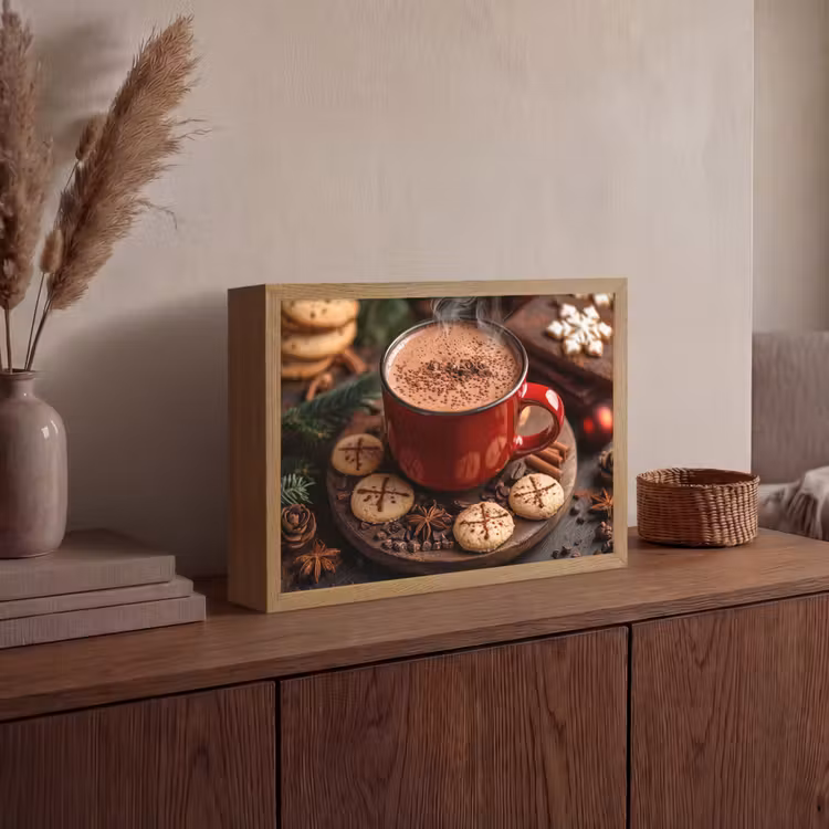 Lightbox - Wandlamp - Chocolademelk - Mok - Winter - Kerst - Gezelligheid — 4