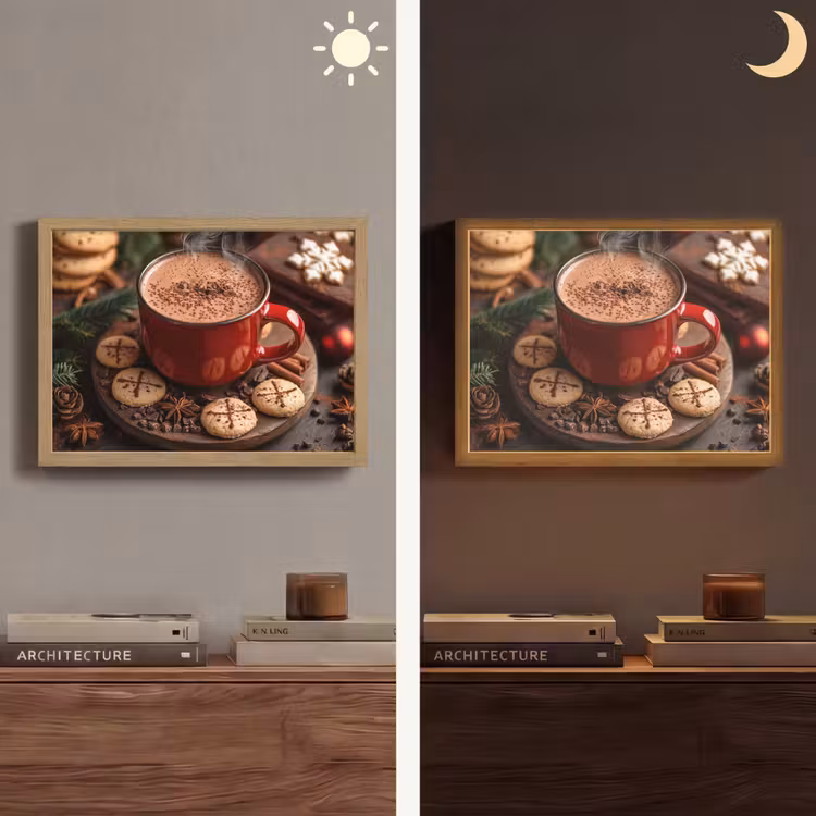 Lightbox - Wandlamp - Chocolademelk - Mok - Winter - Kerst - Gezelligheid — 6
