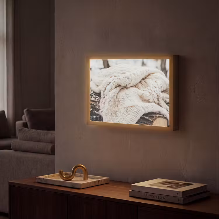 Lightbox - Wandlamp - Deken - Wit - Boomstronk - Winter - Sneeuw — 2