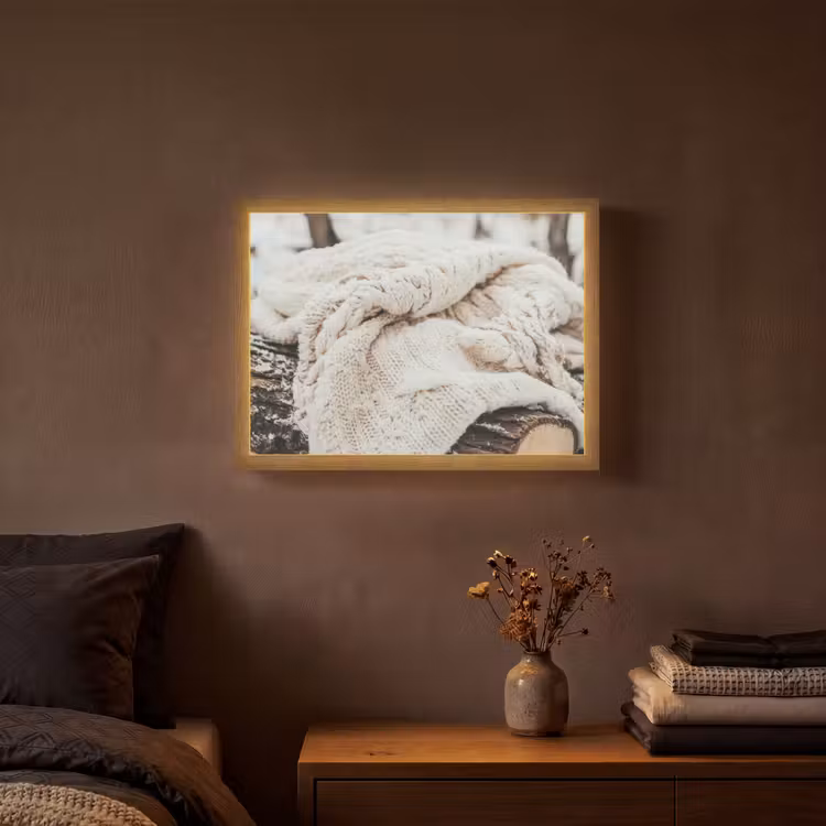 Lightbox - Wandlamp - Deken - Wit - Boomstronk - Winter - Sneeuw — 3