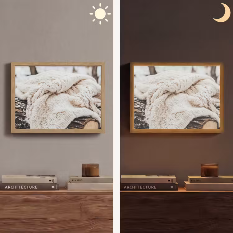 Lightbox - Wandlamp - Deken - Wit - Boomstronk - Winter - Sneeuw — 6