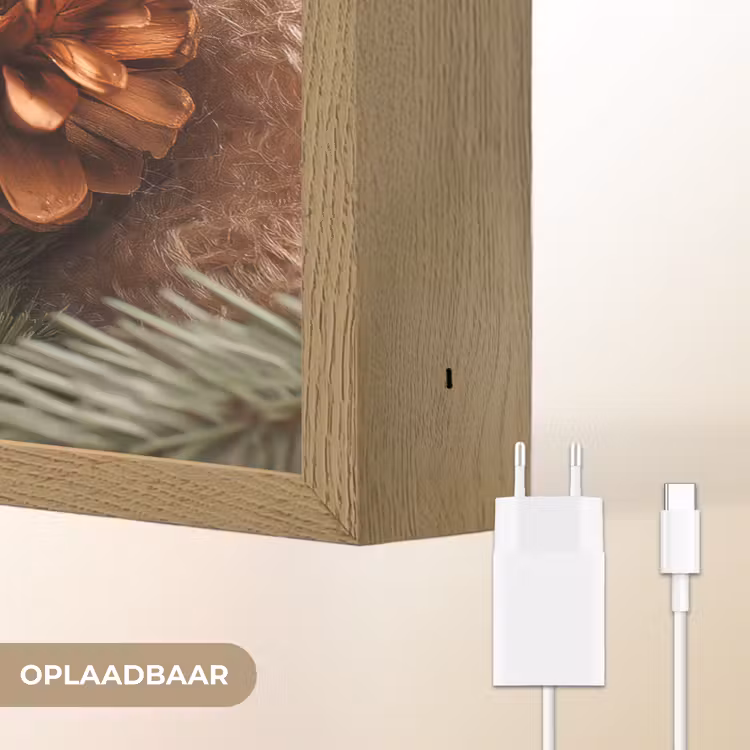 Lightbox - Wandlamp - Dennenappels - Boom - Winter - Natuur - Bruin — 7