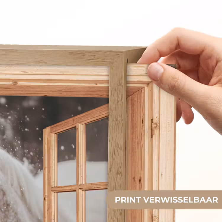 Lightbox - Wandlamp - Doorkijk - Paard - Wit - Winter - Sneeuw - Dieren — 5