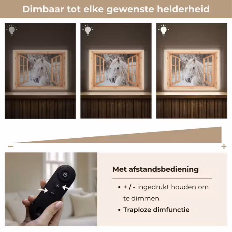 Lightbox - Wandlamp - Doorkijk - Paard - Wit - Winter - Sneeuw - Dieren — 9