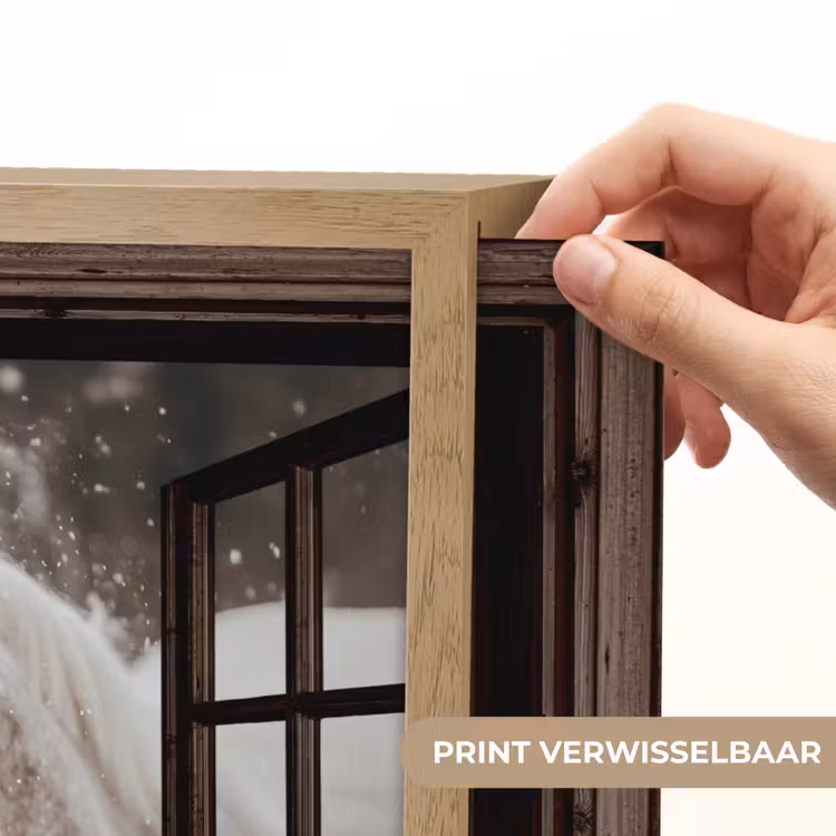 Lightbox - Wandlamp - Doorkijk - Paard - Wit - Winterlandschap - Sneeuw — 5