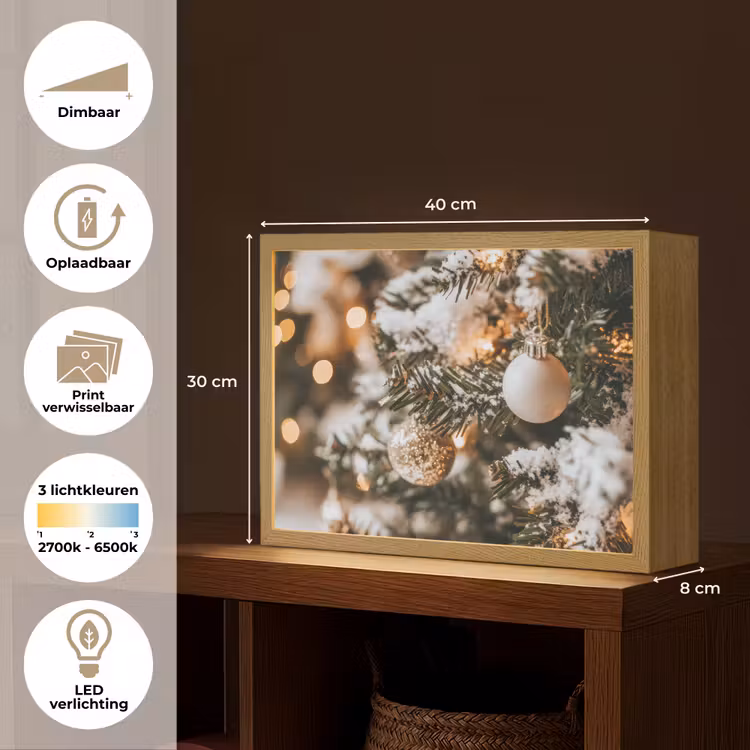 Lightbox - Wandlamp - Kerst - Kerstboom - Winter - Binnen - Sneeuw — 10