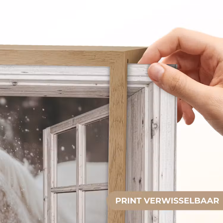 Lightbox - Wandlamp - Paard - Wit - Winter - Sneeuw - Doorkijk - Dieren — 5