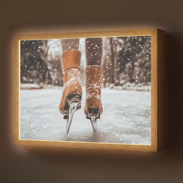 Lightbox - Wandlamp - Schaatsen - IJs - Winter - Sneeuw — 1