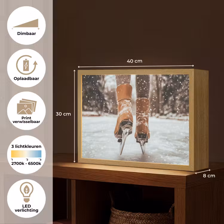 Lightbox - Wandlamp - Schaatsen - IJs - Winter - Sneeuw — 10