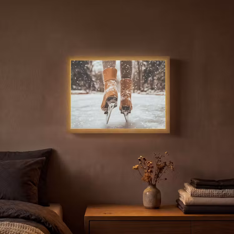 Lightbox - Wandlamp - Schaatsen - IJs - Winter - Sneeuw — 3