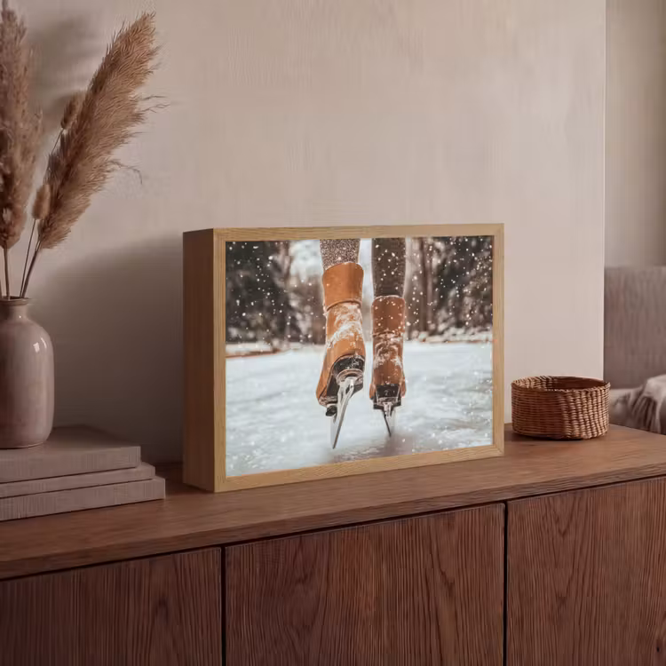 Lightbox - Wandlamp - Schaatsen - IJs - Winter - Sneeuw — 4