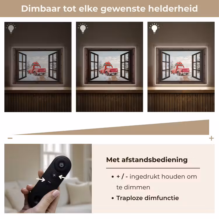Lightbox - Wandlamp - Doorkijk - Auto - Rood - Cadeaus - Winterlandschap - Kerst — 9