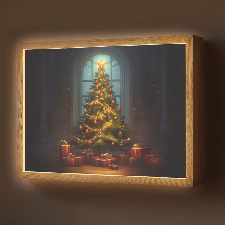 Lightbox - Wandlamp - Kerstboom - Cadeau - Kerst - Winter — 1