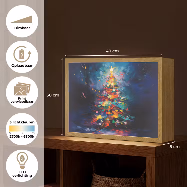 Lightbox - Wandlamp - Kerstboom - Kerst - Abstract - Kleurrijk — 10