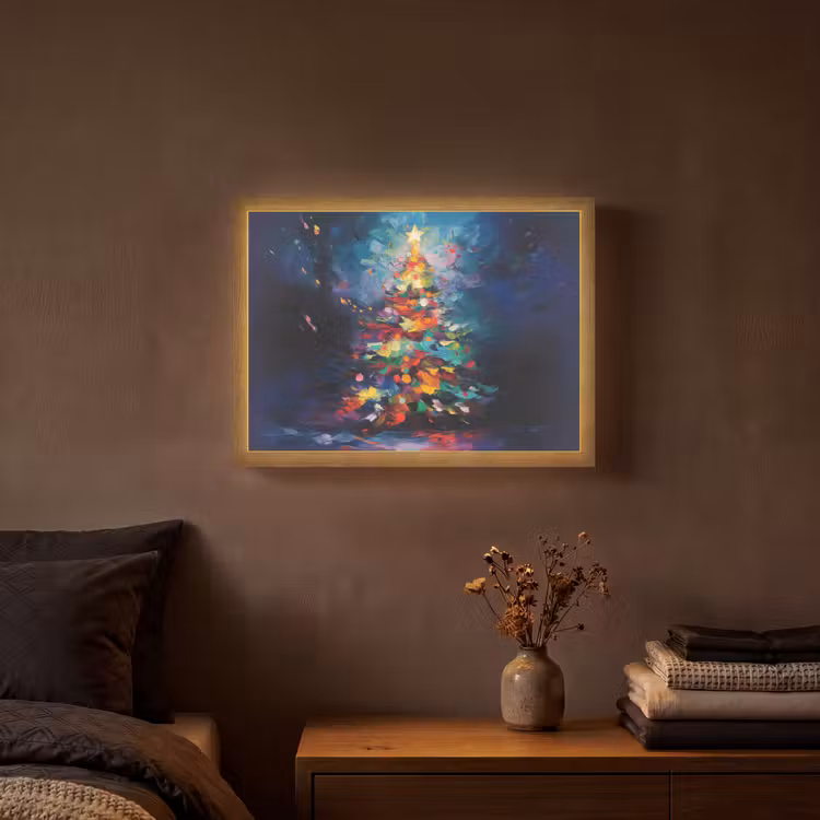 Lightbox - Wandlamp - Kerstboom - Kerst - Abstract - Kleurrijk — 3