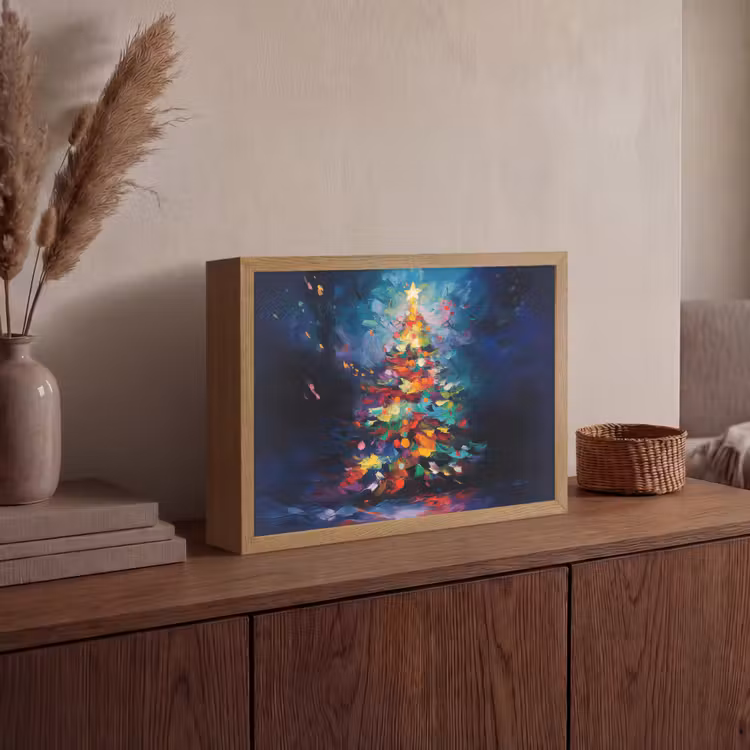 Lightbox - Wandlamp - Kerstboom - Kerst - Abstract - Kleurrijk — 4