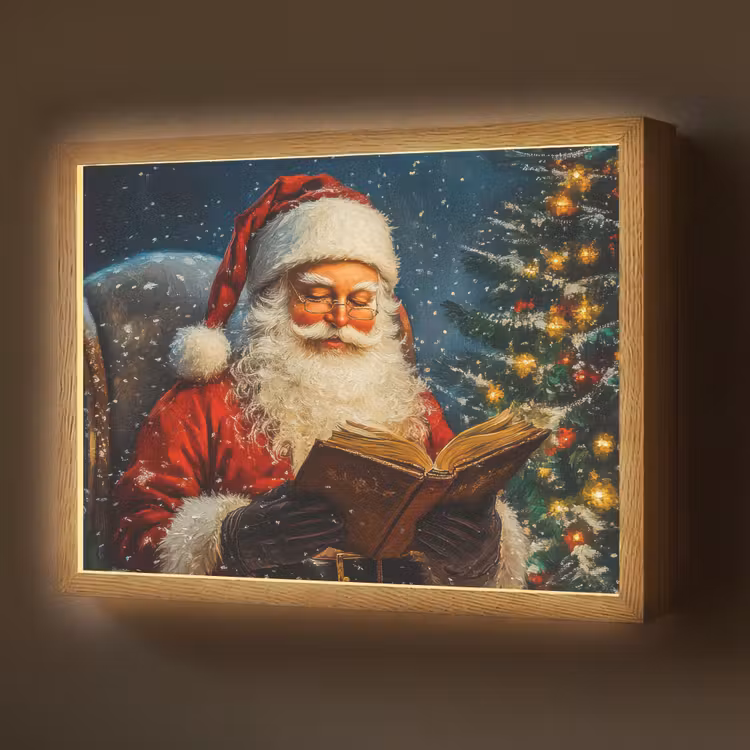 Lightbox - Wandlamp - Kerstman - Kerst - Winter - Kerstboom — 1