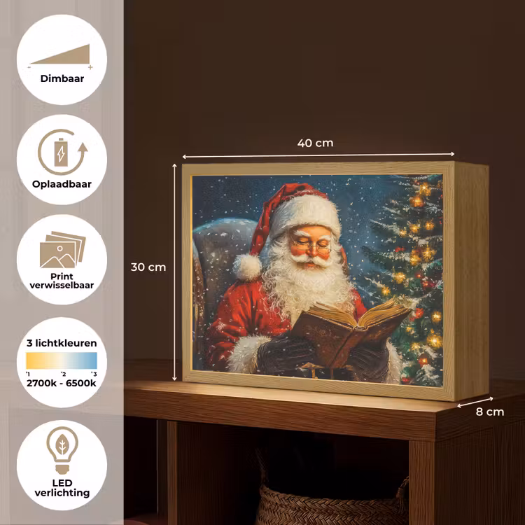 Lightbox - Wandlamp - Kerstman - Kerst - Winter - Kerstboom — 10