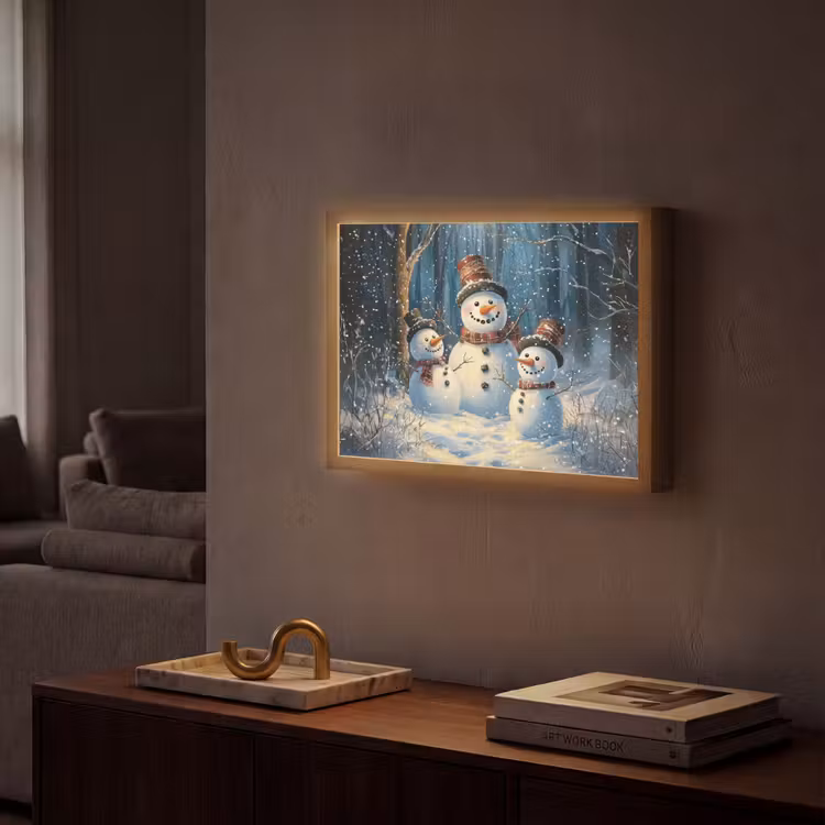Lightbox - Wandlamp - Sneeuwpop - Sneeuw - Winter - Bos — 2