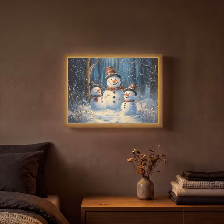 Lightbox - Wandlamp - Sneeuwpop - Sneeuw - Winter - Bos — 3