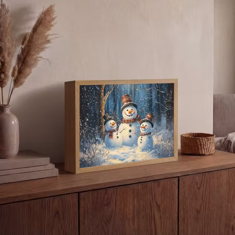 Lightbox - Wandlamp - Sneeuwpop - Sneeuw - Winter - Bos — 4
