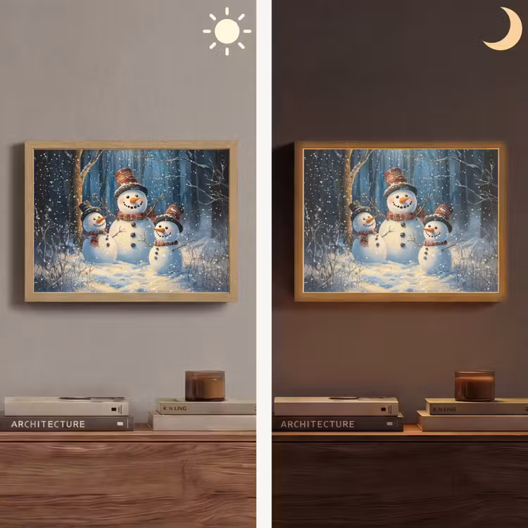 Lightbox - Wandlamp - Sneeuwpop - Sneeuw - Winter - Bos — 6