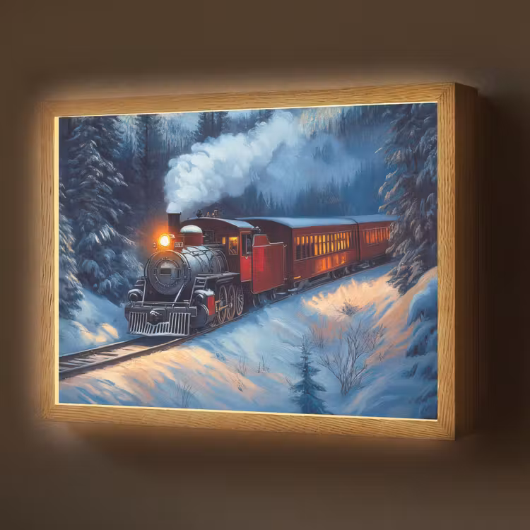Lightbox - Wandlamp - Trein - Kerst - Sneeuw - Kersttrein — 1