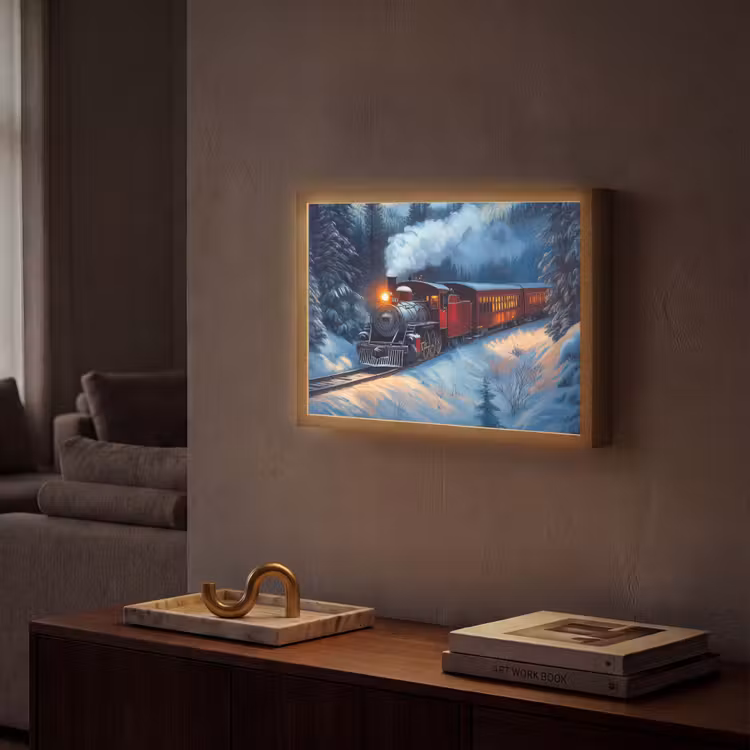 Lightbox - Wandlamp - Trein - Kerst - Sneeuw - Kersttrein — 2