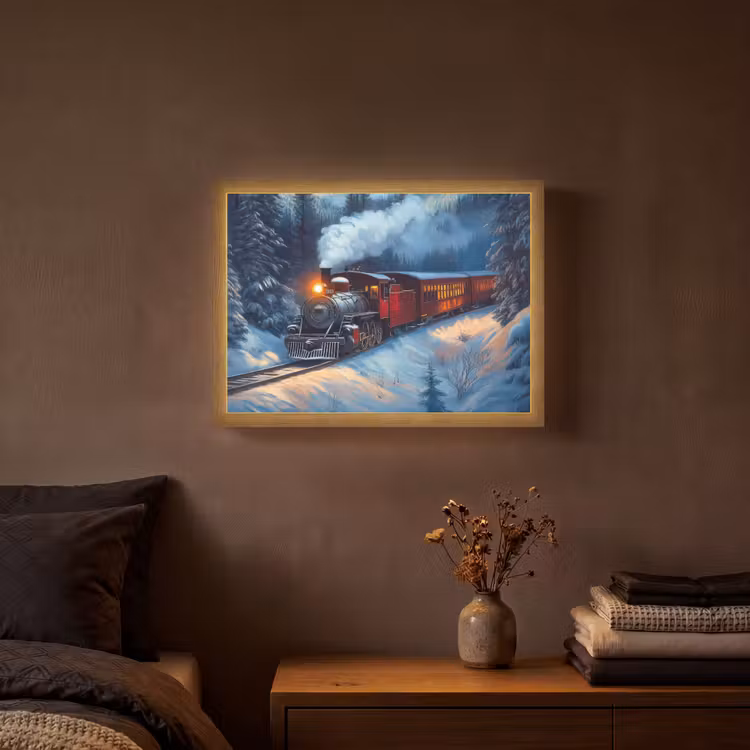 Lightbox - Wandlamp - Trein - Kerst - Sneeuw - Kersttrein — 3