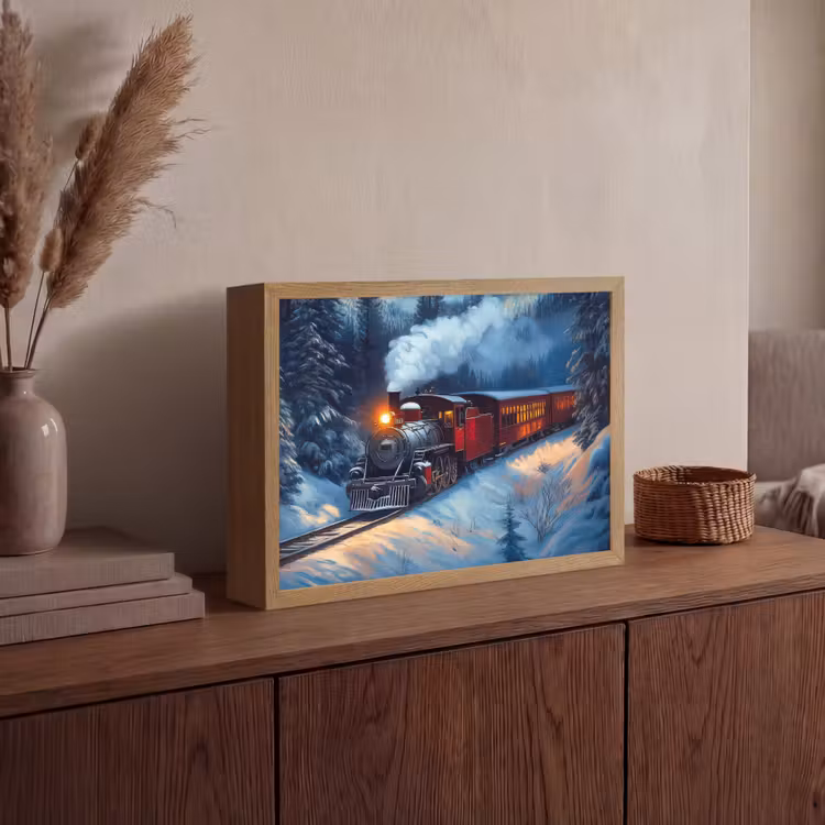 Lightbox - Wandlamp - Trein - Kerst - Sneeuw - Kersttrein — 4