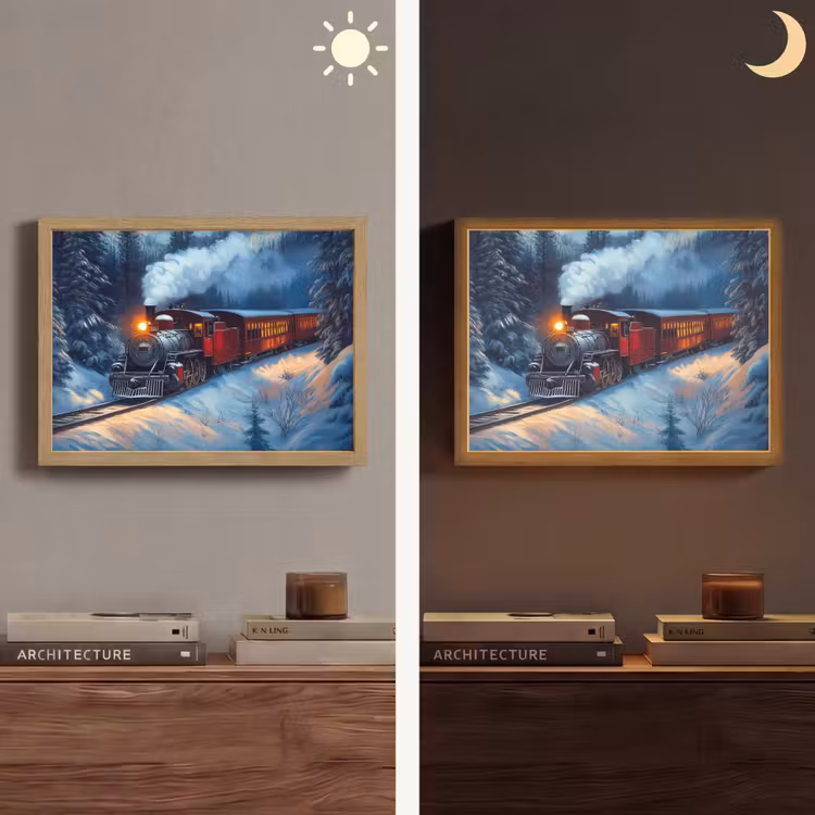 Lightbox - Wandlamp - Trein - Kerst - Sneeuw - Kersttrein — 6