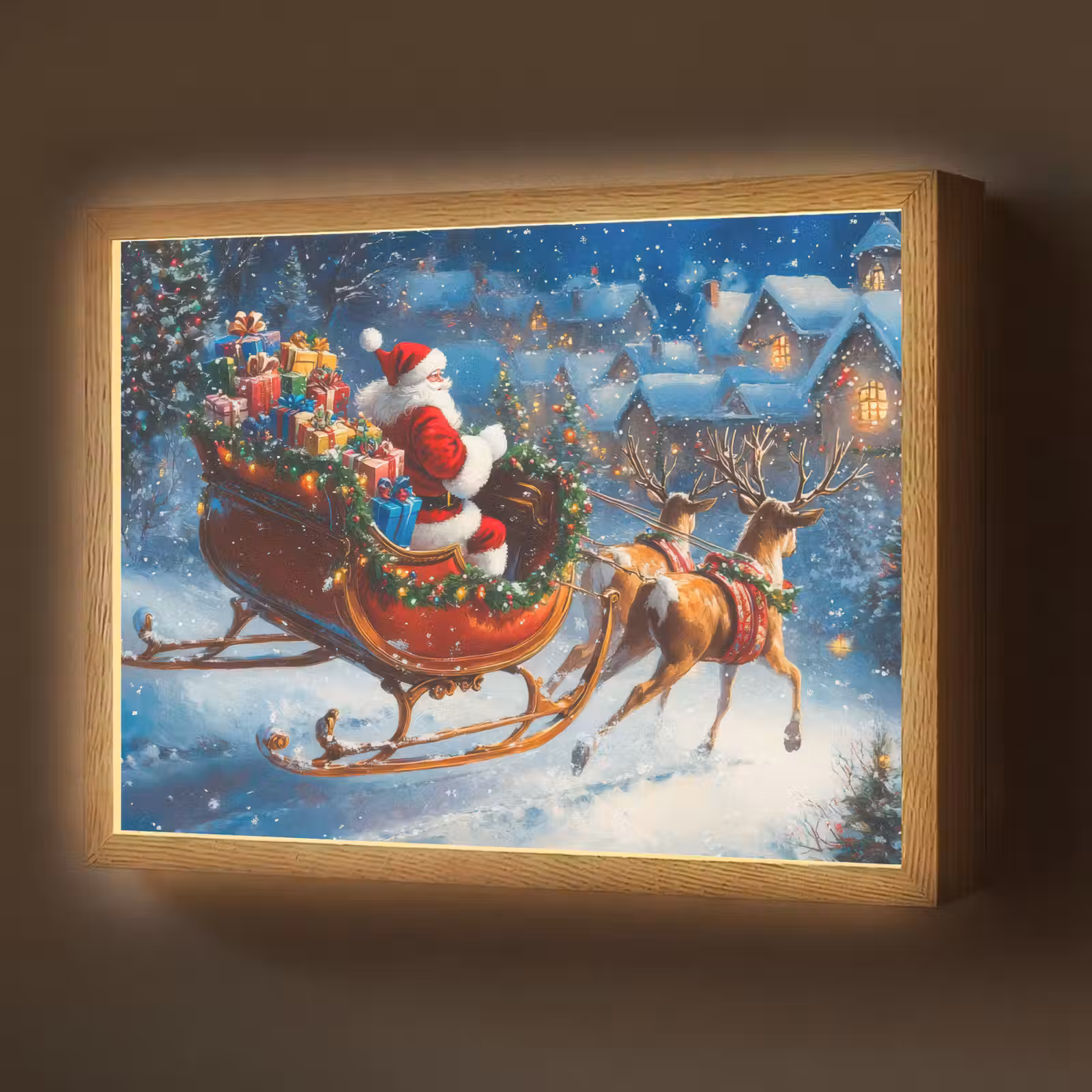 Lightbox - Wandlamp - Kerstman - Rendier - Kerst - Sneeuw — 1
