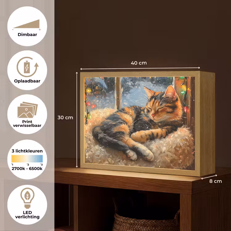Lightbox - Wandlamp - Kat - Kerst - Winter - Dier — 10
