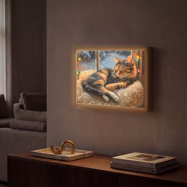Lightbox - Wandlamp - Kat - Kerst - Winter - Dier — 2