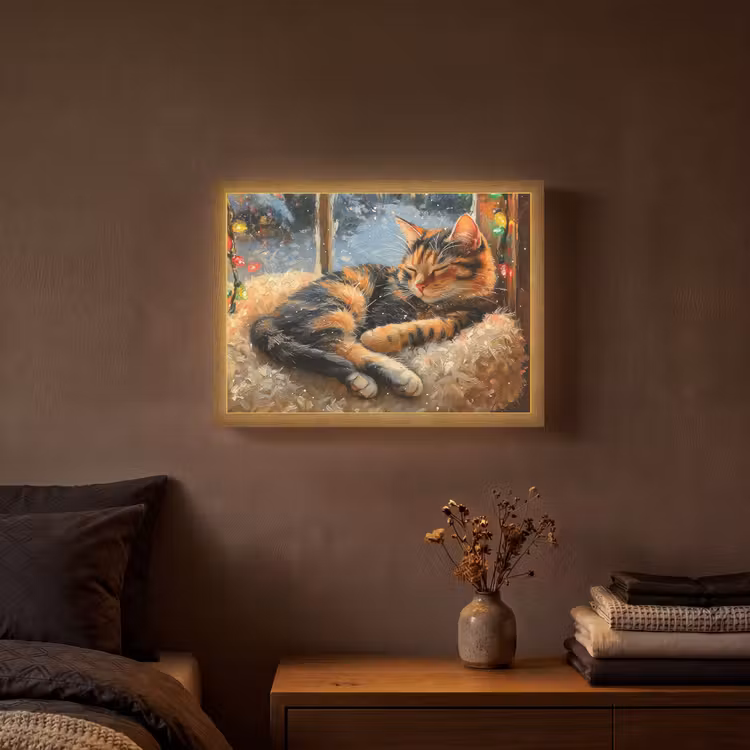 Lightbox - Wandlamp - Kat - Kerst - Winter - Dier — 3