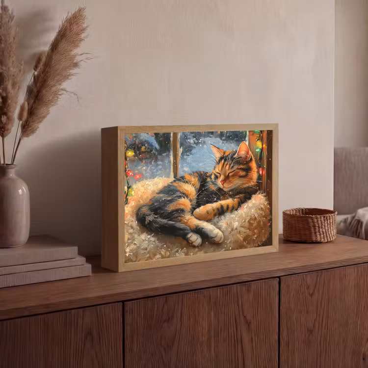 Lightbox - Wandlamp - Kat - Kerst - Winter - Dier — 4