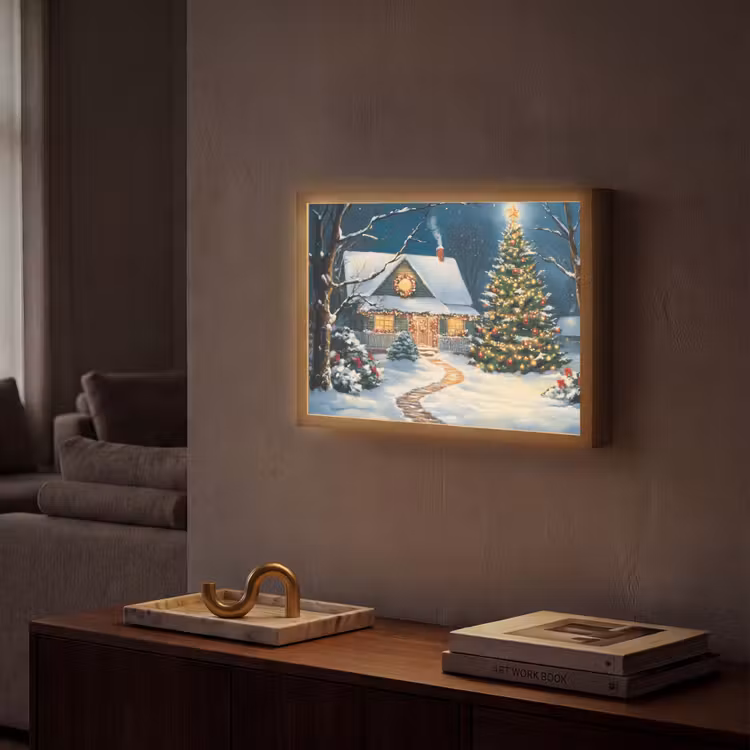 Lightbox - Wandlamp - Kerst - Kerstboom - Winter - Huis - Sneeuw — 2