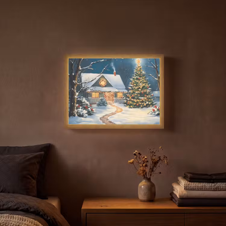 Lightbox - Wandlamp - Kerst - Kerstboom - Winter - Huis - Sneeuw — 3
