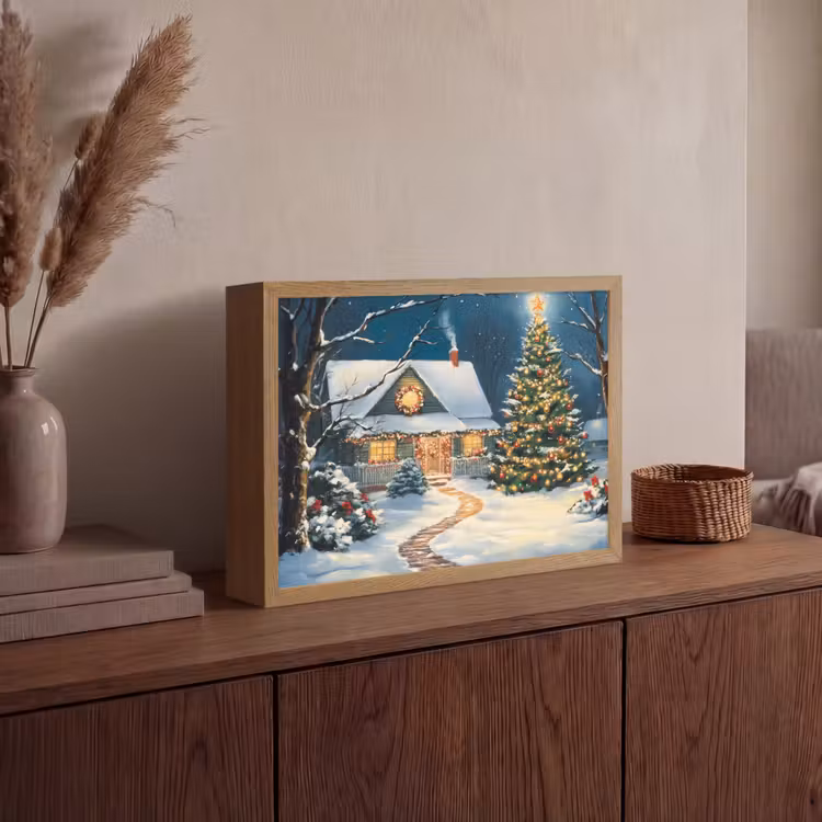 Lightbox - Wandlamp - Kerst - Kerstboom - Winter - Huis - Sneeuw — 4